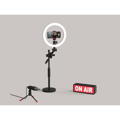 Alfoto AF99 Premium Creator Video Kit with Microphone and ONAIR LED Sign